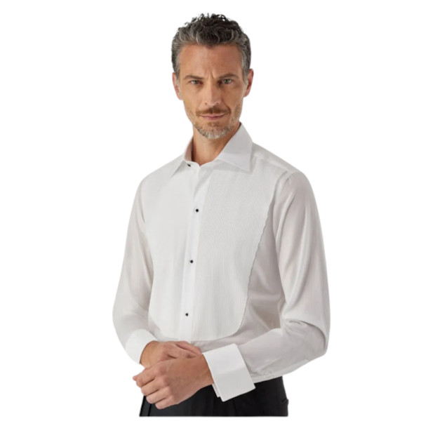 pleated layered shirt dress