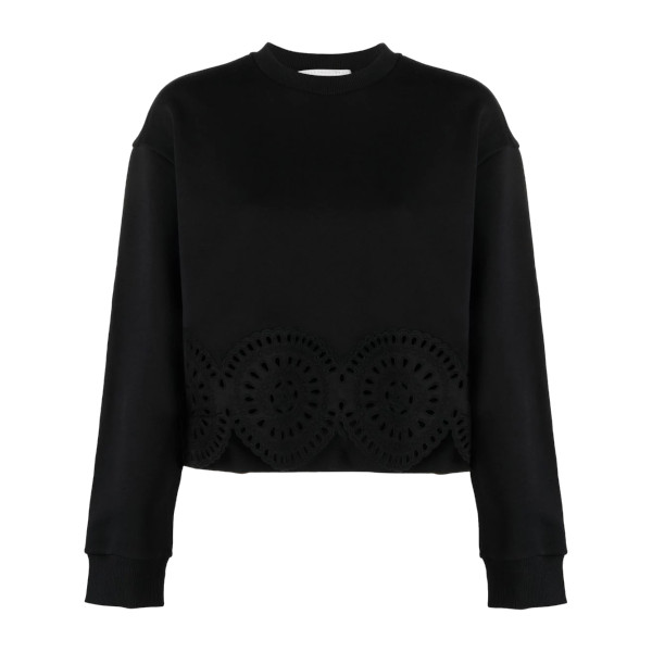 BRODERIE ANGLAISE DETAIL STORY SWEATSHIRT