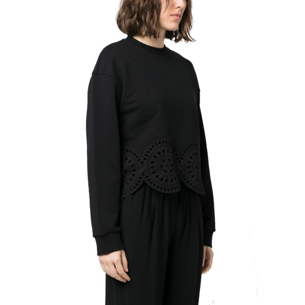 BRODERIE ANGLAISE DETAIL STORY SWEATSHIRT - TRANS Fashion Indonesia