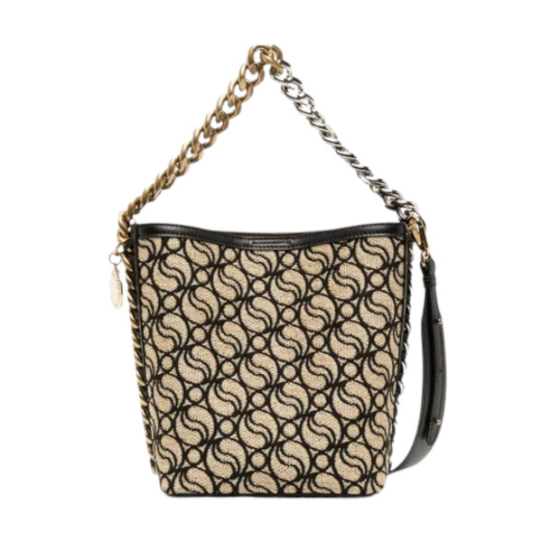 BUCKET MONOGRAM RAFIA