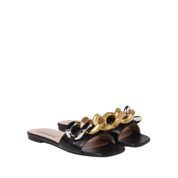 FALABELLA CHAIN EMBELLISHED FLAT SANDALS