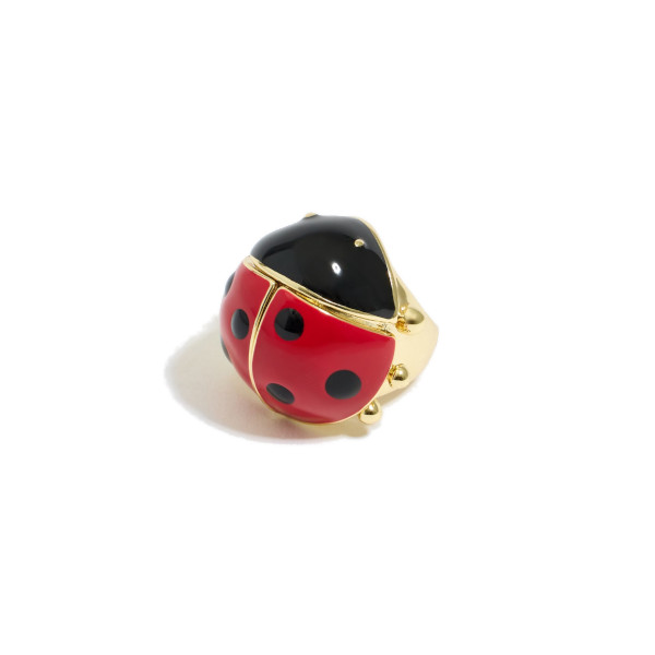 GOLDEN LADYBUG RING Trans Fashion