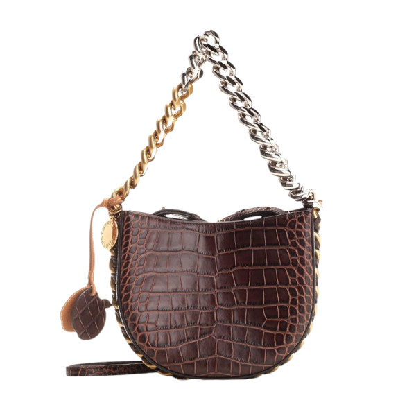 EMBOSSED CHAIN SHOULDER BAG