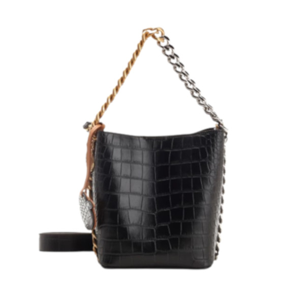 FAUX LEATHER BUCKET BAG - BLACK 01