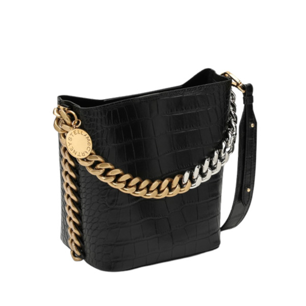 FAUX LEATHER BUCKET BAG - BLACK 02