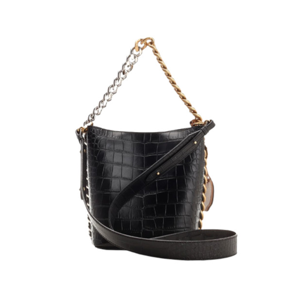 FAUX LEATHER BUCKET BAG - BLACK 03