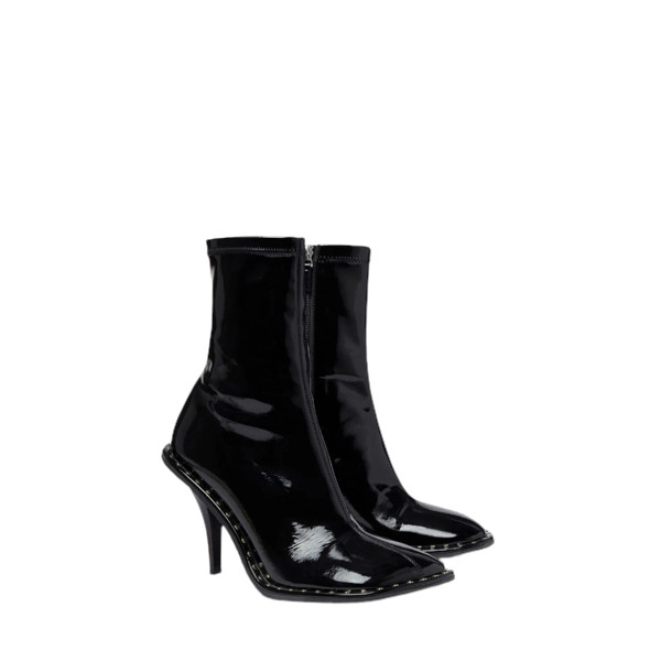 RYDER LACQUERED STILLETTO ANKLE BOOTS