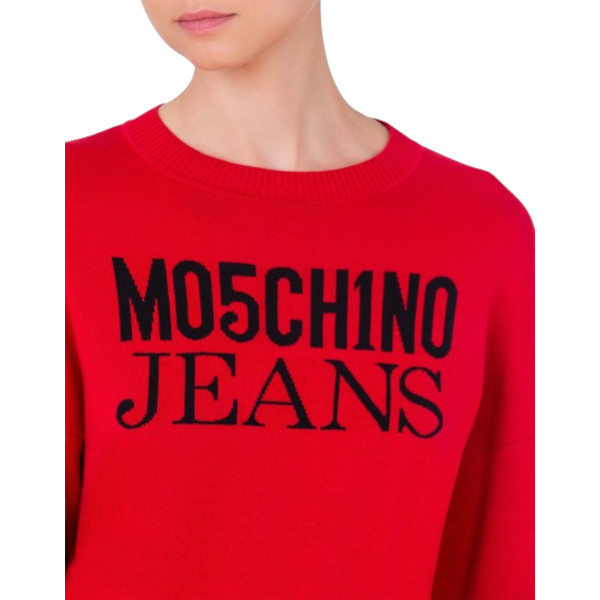 LOGO JACQUARD COTTON JUMPER - RED 04