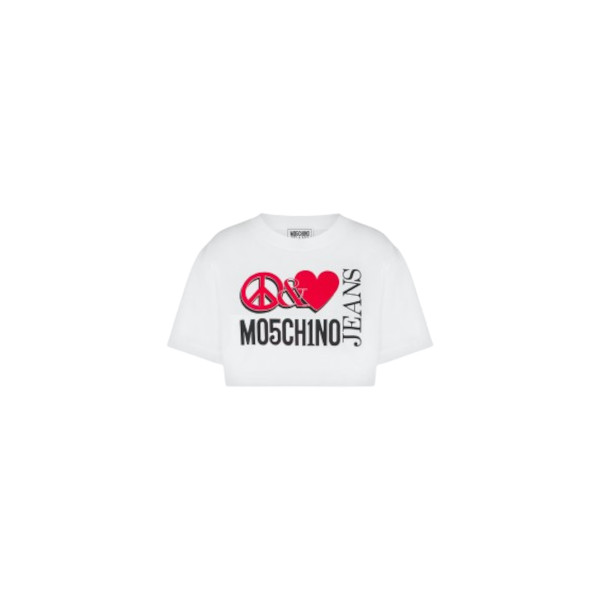 PEACE AND LOVE LOGO CROPPED T-SHIRT