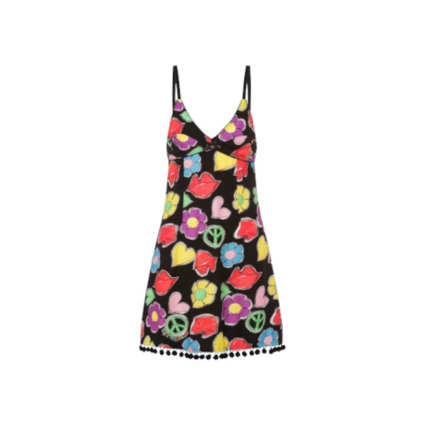 SYMBOLS PRINT FLUID VISCOSE DRESS