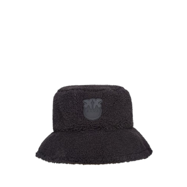 FAUX FUR BUCKET HAT WITH LOGO PATCH
