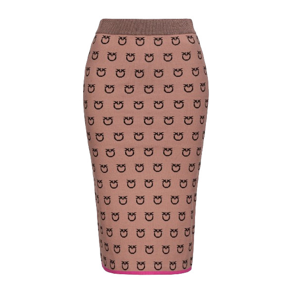 LOGO JACQUARD MIDI SKIRT