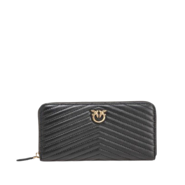 CHEVRON NAPPA ZIP AROUND WALLET