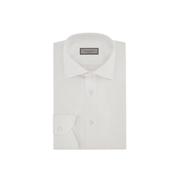 REGULAR-FIT SHIRT IN WHITE COTTON