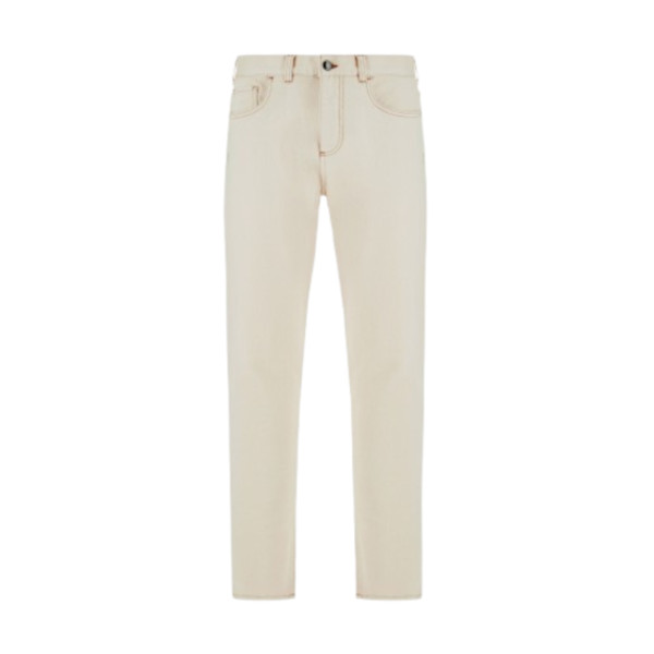 FIVE-POCKET PANTS IN ECRU BULL DENIM